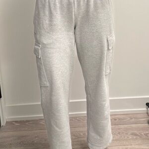 TNA Heather Gray Terry Fleece Cargo Sweatpants - XS
